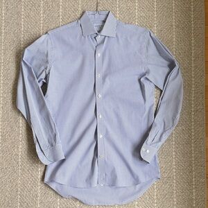 Ledbury Men's Blue Check Shirt 15 1/2 Tailored fit LIKE NEW
